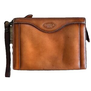 Cartella Limited Leather Clutch Purse With Quality Contrast Stitching Exc Condi